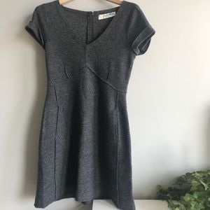 grey boiled wool tshirt dress